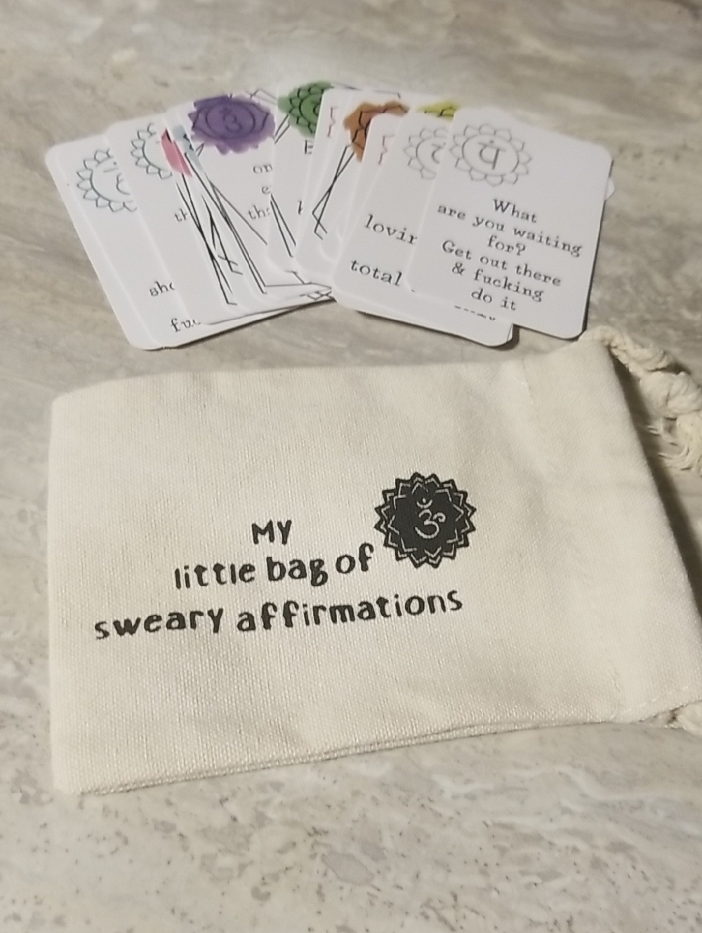 My Little Bag of Sweary Affirmations Canvas Pouch with Affirmation Cards